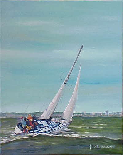 Valliant sailing Algoa Bay by tonkinson-art