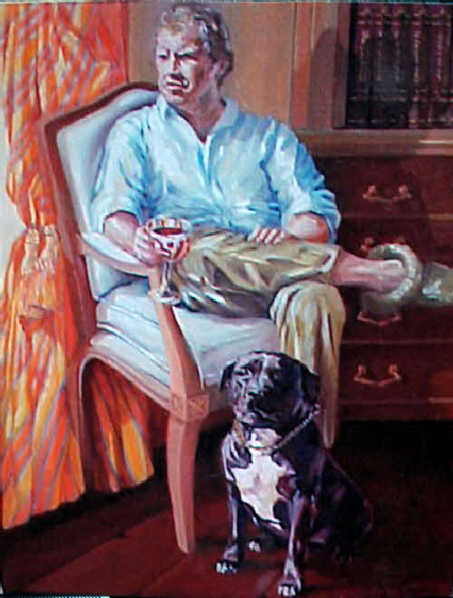 portrait of cezar and his master a mans best friend by tonkinson-art